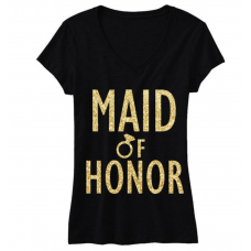 Iron On Transfer Glitter Gold - RING MAID OF HONOUR